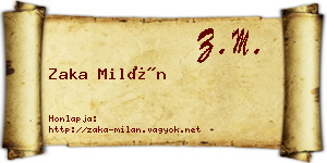 Zaka Milán névjegykártya