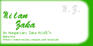 milan zaka business card